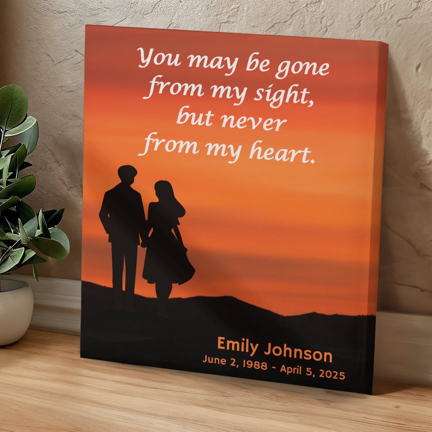 “Gone from My Sight” Memorial Canvas – Personalized Tribute Wall Art